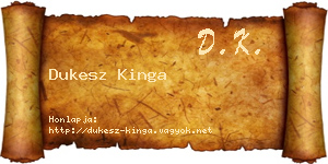 Dukesz Kinga névjegykártya